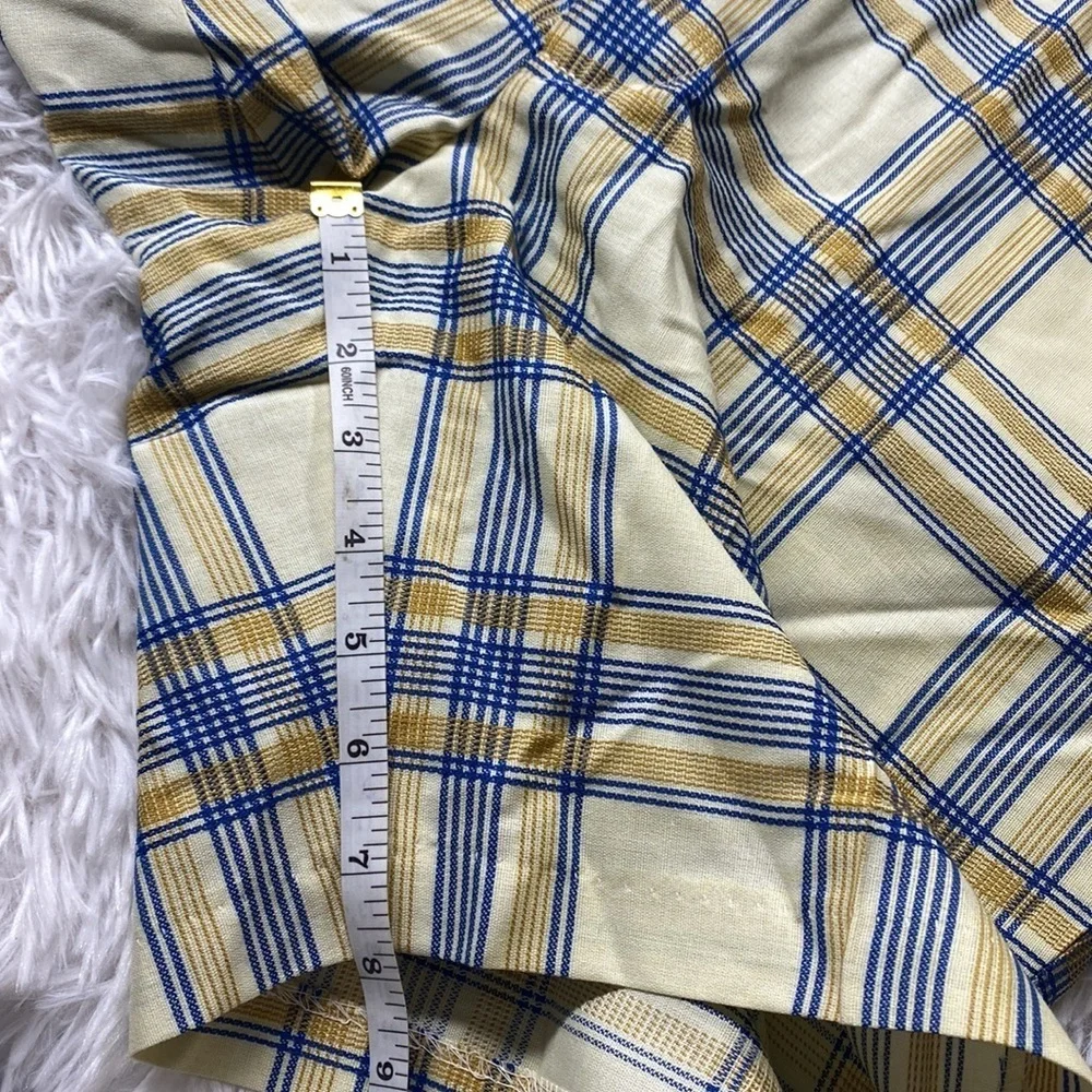Vintage 50s Streetwear Mens Flat Front Above Knee Chino Shorts Plaid USA 38 NWT